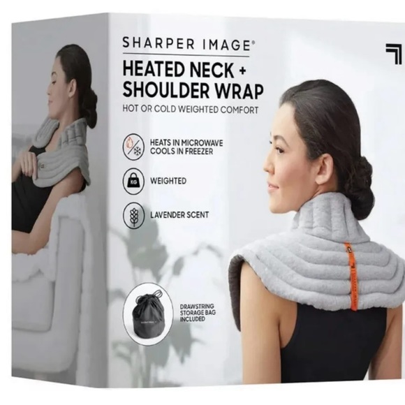 Sharper Image Heated Weighted Neck and Shoulder Wrap - Hot and Cold Comfort - Picture 12 of 13